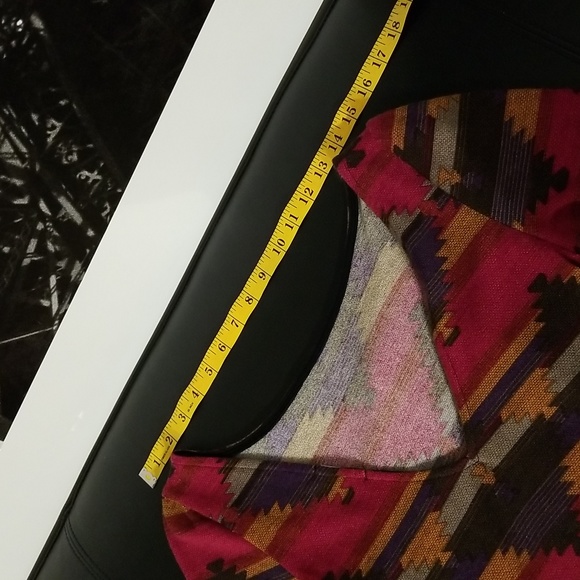 Anthropologie Everly Aztec Knit Bodycon Dress / Sz S / Red, purple - Picture 16 of 17